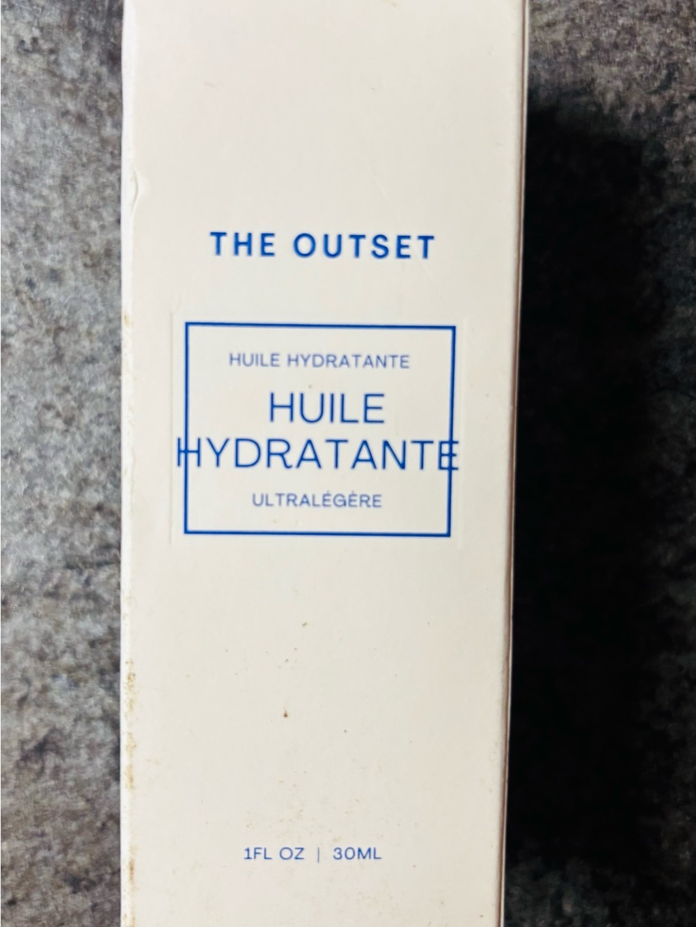 The Outset Huile Hydratante Lightweight Facial Oil - White with Blue Text